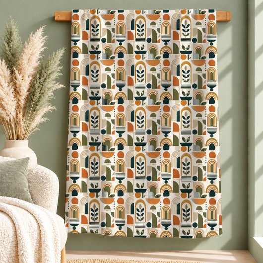 Harmonische Boho-Regenbogen-Blumen-Decke Erdig Fleecedecke