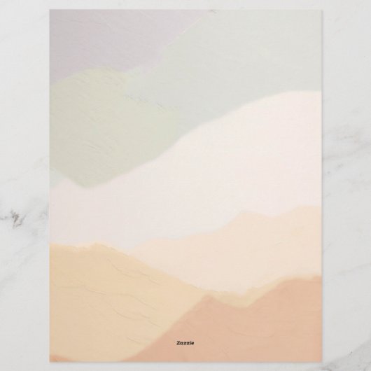 Harmonische Erdfarben Personalisierte Buchstaben Briefbogen (Rückseite)