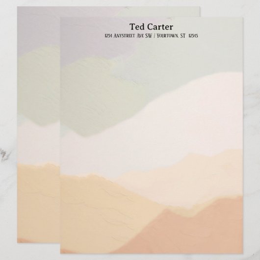 Harmonische Erdfarben Personalisierte Buchstaben Briefbogen (Vorne/Hinten)