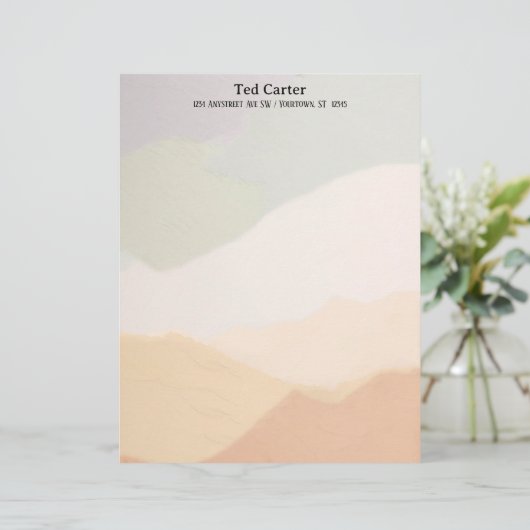 Harmonische Erdfarben Personalisierte Buchstaben Briefbogen (Stehend Vorderseite)