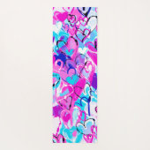 Harmonische Freude: Blau und Rosa Graffiti-Herzen Yogamatte (Rückseite)