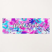 Harmonische Freude: Blau und Rosa Graffiti-Herzen Yogamatte (Vorderseite (Horizontal))