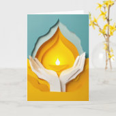 Harmonische Hände, die Licht halten Karte (Gelbe Blume)