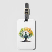 Harmonische Kreatur Mandala - Regenbogen Wasserfar Gepäckanhänger (Vorderseite Vertikal)