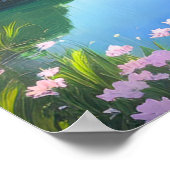 Harmonische Mischung von See und grüner Flora Poster (Ecke)