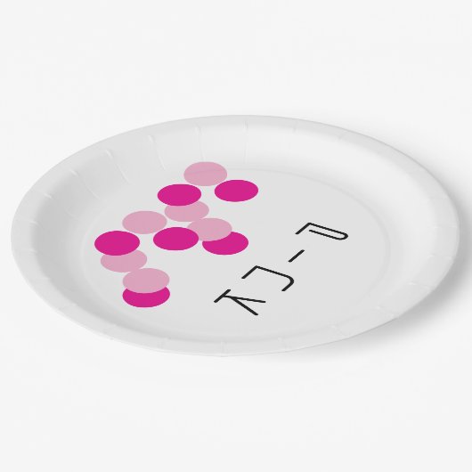 Harmonische rosa Fusion Pappteller (Schrägansicht)