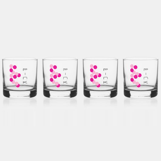 Harmonische rosa Fusion Whiskyglas (Hinten)