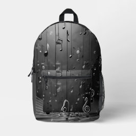 Harmonische Schattierungen: Design für graue Musik Bedruckter Rucksack
