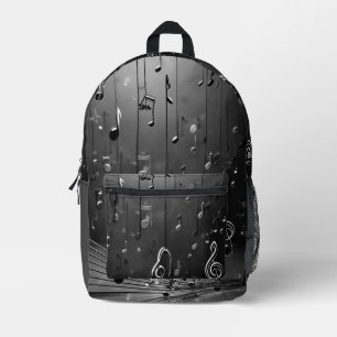 Harmonische Schattierungen: Graue Musik Kunstwerk  Bedruckter Rucksack