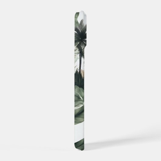 Harmonische Stadt-Silhouette in Braun mit Pflanzen iPhone 15 Hülle (Rechte Seite)