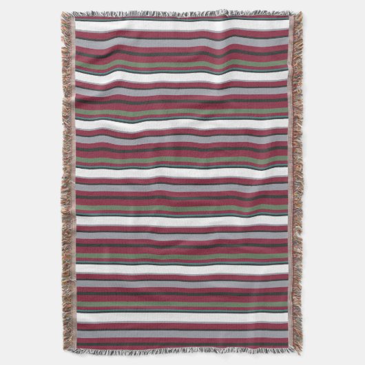 Harmonische Streifen im Herbst - Burgund, Grün und Decke (Vorderseite Vertikal)