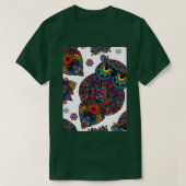Harmonische Uhuspatternowl mit Blume T-Shirt (Design vorne)
