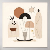 Harmonischer Fluss – Abstrakte botanische Wandkuns Poster (Vorne)