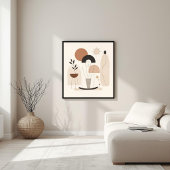 Harmonischer Fluss – Abstrakte botanische Wandkuns Poster