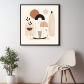 Harmonischer Fluss – Abstrakte botanische Wandkuns Poster