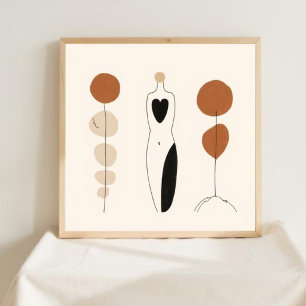 Harmonischer Fluss – Abstrakte botanische Wandkuns Poster