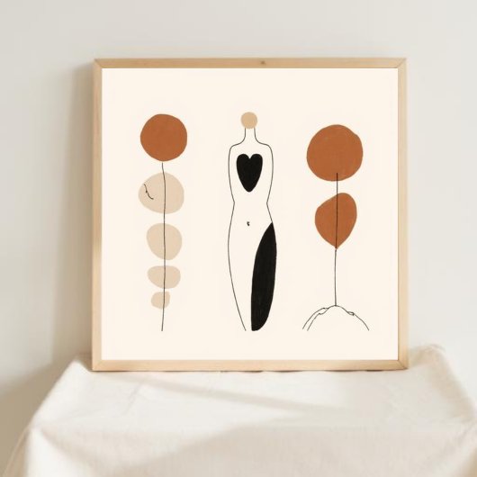 Harmonischer Fluss – Abstrakte botanische Wandkuns Poster