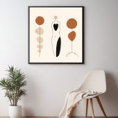 Harmonischer Fluss – Abstrakte botanische Wandkuns Poster