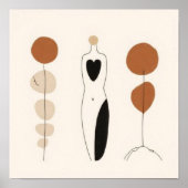 Harmonischer Fluss – Abstrakte botanische Wandkuns Poster (Vorne)