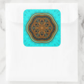 Harmonisches Fraktal Mandala Quadratischer Aufkleber (Tasche)