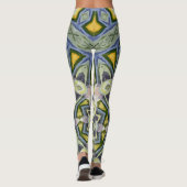 Harmonisches Retro Vintages Artdeco Pastell Muster Leggings (Rückseite)