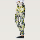 Harmonisches Retro Vintages Artdeco Pastell Muster Leggings (Links)