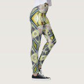 Harmonisches Retro Vintages Artdeco Pastell Muster Leggings (Rechts)