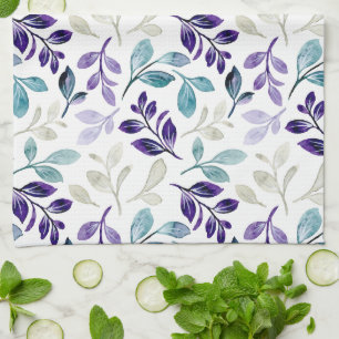 Harmonisches Wasserfarben-Blatt-Design Geschirrtuch
