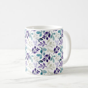  Harmonisches Wasserfarben-Blatt-Design  Kaffeetasse