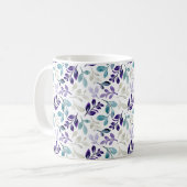 Harmonisches Wasserfarben-Blatt-Design Kaffeetasse (Vorderseite Links)