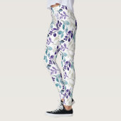 Harmonisches Wasserfarben-Blattdesign Leggings (Links)