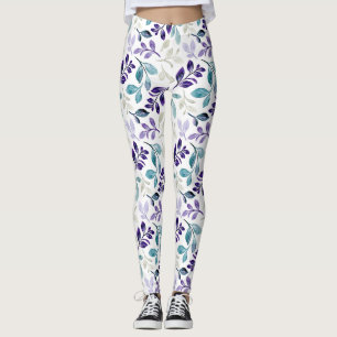  Harmonisches Wasserfarben-Blattdesign  Leggings