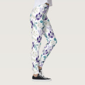 Harmonisches Wasserfarben-Blattdesign Leggings (Rechts)