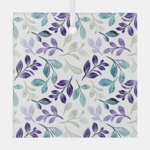Harmonisches Wasserfarben-Blattdesign Ornament Aus Glas