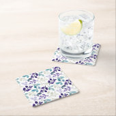 Harmonisches Wasserfarben-Blattdesign Rechteckiger Pappuntersetzer (Vor Ort)