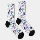 Harmonisches Wasserfarben-Blattdesign Socken (Rechts)