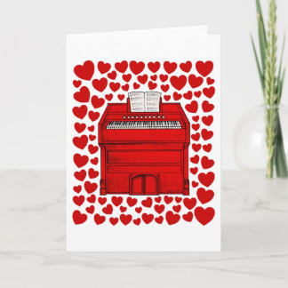 Harmonium With Hearts Valentines Anniversary Card Feiertagskarte