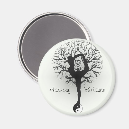 Harmony & Balance Yin Yang Tree of Life Magnet (Vorderseite/Rückseite)