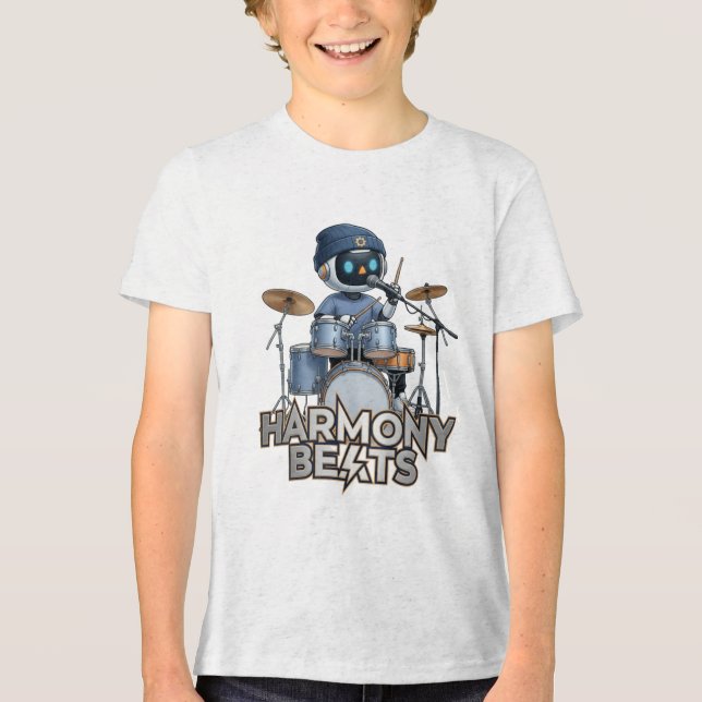 Harmony Beats – Zedoura Schlagzeuger Tri-Blend Shirt (Vorderseite)