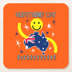 Harmony Day Australia Rechteckiger Pappuntersetzer