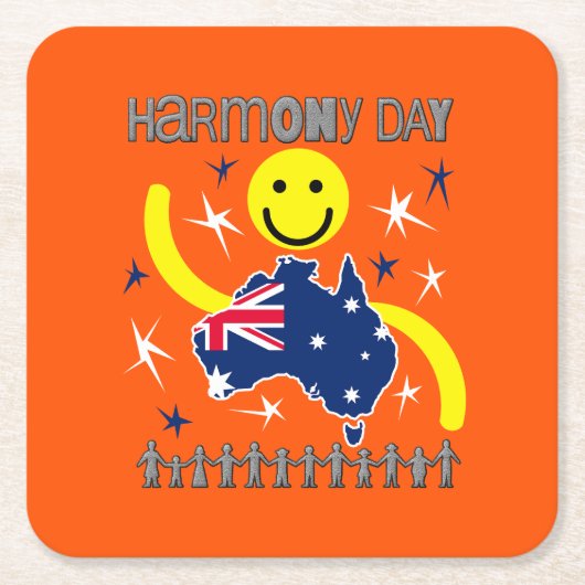 Harmony Day Australia Rechteckiger Pappuntersetzer (Vorderseite)
