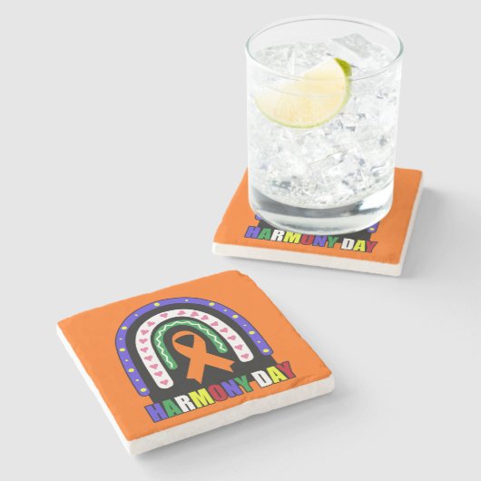 Harmony Day Australia Steinuntersetzer (Seitenansicht)