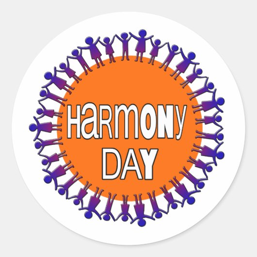 Harmony Day, Australien Runder Aufkleber (Vorderseite)