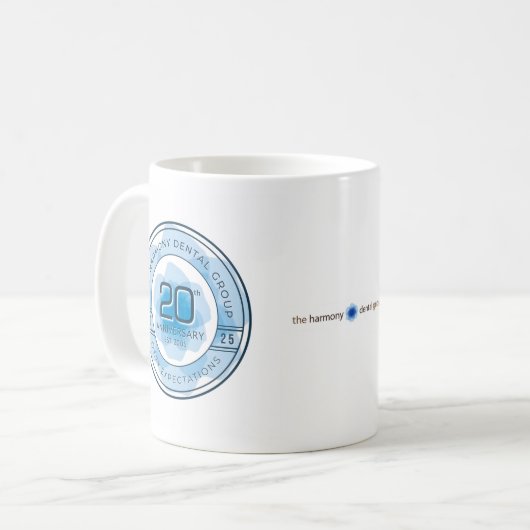 Harmony Dental 20th Anniversary Mug Kaffeetasse (Vorderseite Links)