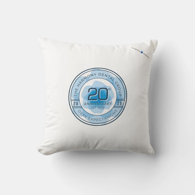 Harmony Dental 20th Anniversary Throw Pillow Kissen (Vorderseite)