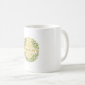 Harmony – Elegant Green & Gold Nature-Inspired Des Kaffeetasse (VorderseiteRechts)