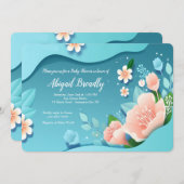 Harmony Floral Baby Dusche Einladung (Vorne/Hinten)