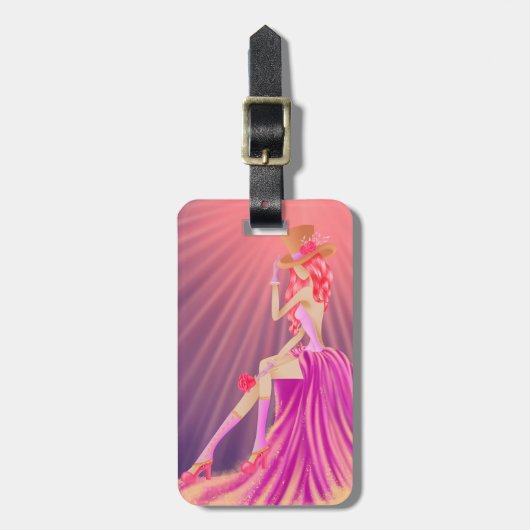 "Harmony in Stardust" Eine glamouröse Steampunkkön Gepäckanhänger (Vorderseite vertikal)