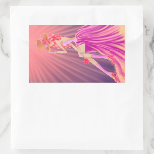 "Harmony in Stardust" Eine glamouröse Steampunkkön Rechteckiger Aufkleber (Tasche)