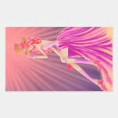 "Harmony in Stardust" Eine glamouröse Steampunkkön Rechteckiger Aufkleber (Vorderseite)